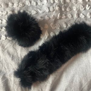 Rabbit fur slap bracelet